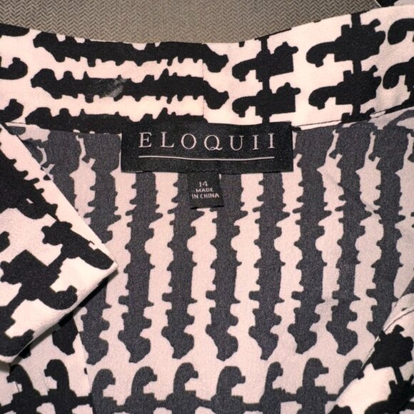 Eloquii Printed Button Down Shirt with Ties - Size 14 - Picture 2 of 5